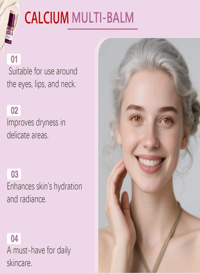 سكروس عبوتان من بلسم الكالسيوم المتعدد، بلسم الكالسيوم المتعدد لزيادة حجم البشرة - عصا ترطيب كورية بالكولاجين لعلاج مكافحة الشيخوخة والترطيب وشد البشرة مع فيتامين هـ - مناسب للعينين والوجه والرقبة وجميع أنواع البشرة - Image 4